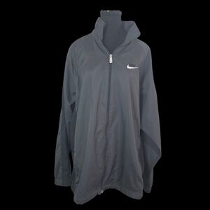 Nike Men's Grey And Black Windbreaker Jacket Size Med